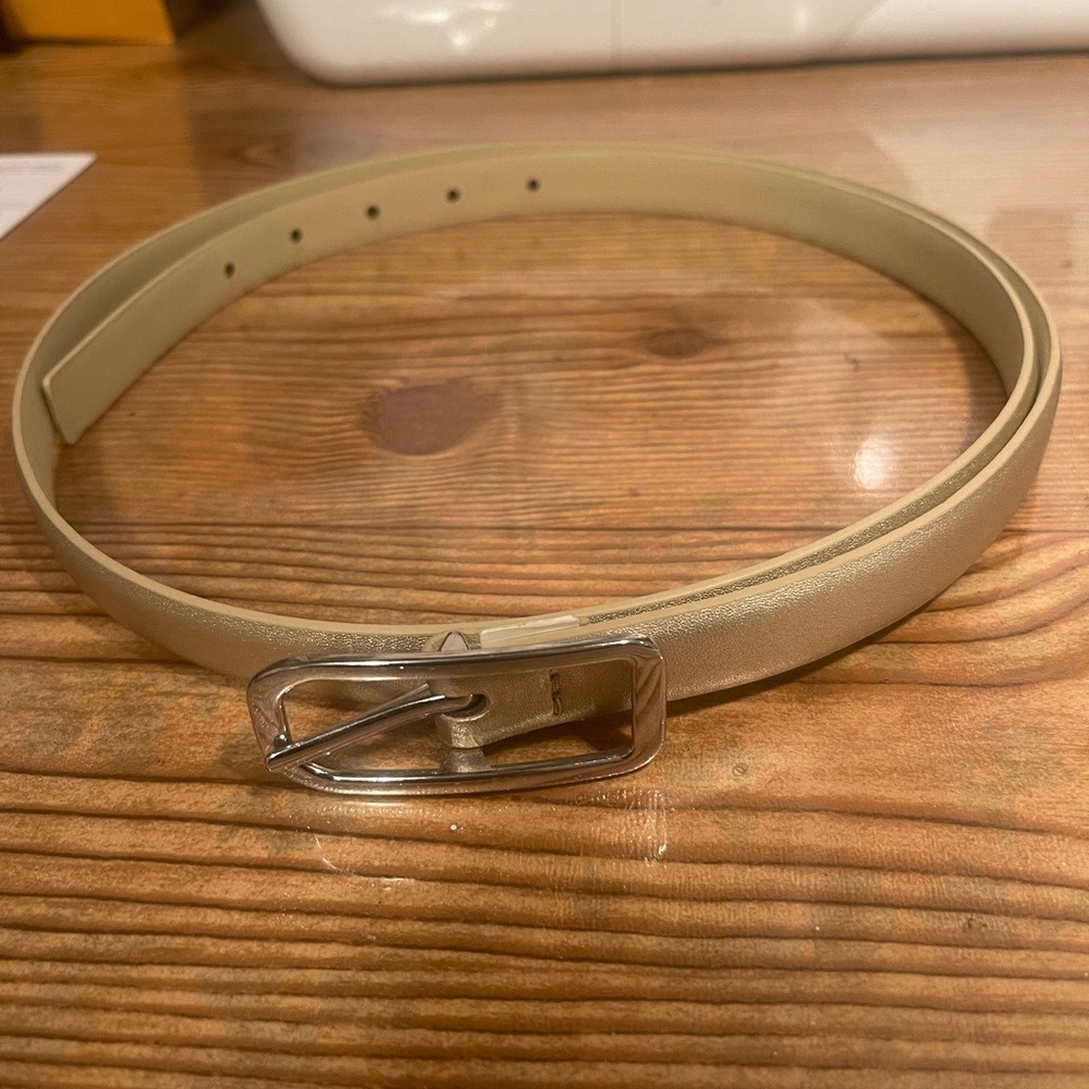 Light gold Belt with Silver Buckle